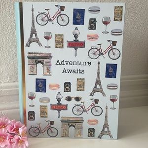 “Adventure Awaits” Paris Parisian French France decorative bookshelf storage box